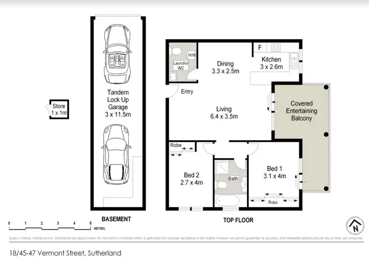 Floorplan of Homely unit listing, 18/45-47 Vermont Street, Sutherland NSW 2232