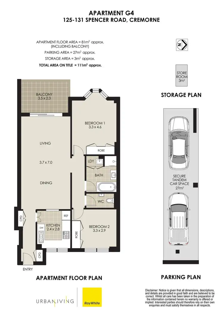 Floorplan of Homely apartment listing, G4/125-131 Spencer Road, Cremorne NSW 2090