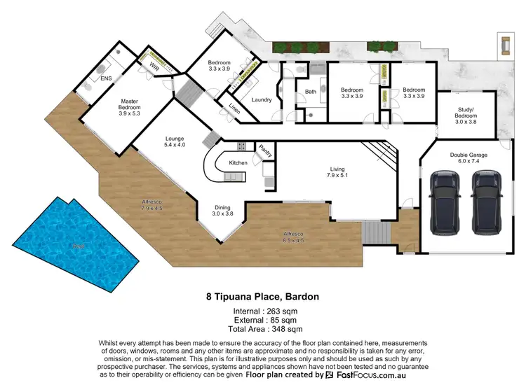 Floorplan of Homely house listing, 8 Tipuana Place, Bardon QLD 4065