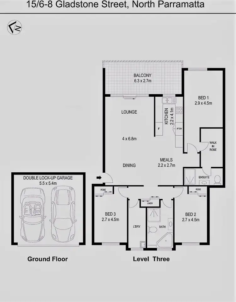 Floorplan of Homely unit listing, 15/6-8 Gladstone Street, North Parramatta NSW 2151