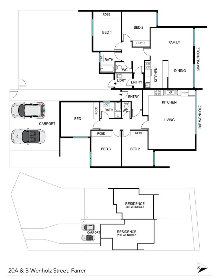 Floorplan of Homely house listing, 20A & 20B Wenholz Street, Farrer ACT 2607
