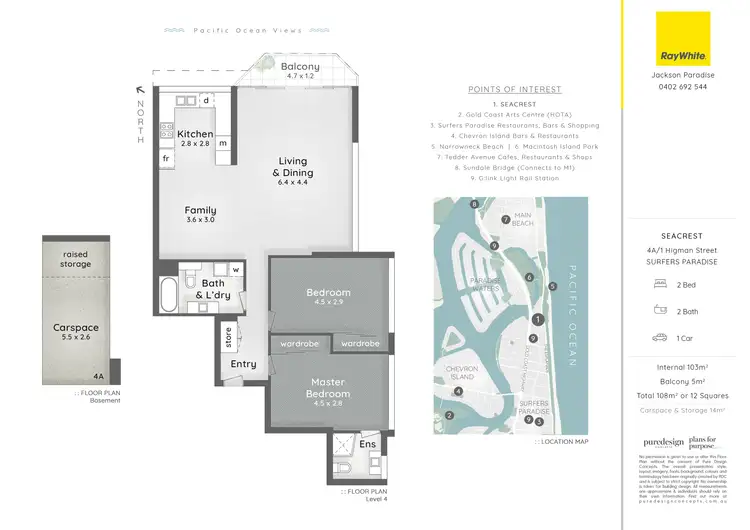 Floorplan of Homely unit listing, 4a/3448 Main Beach Parade, Surfers Paradise QLD 4217