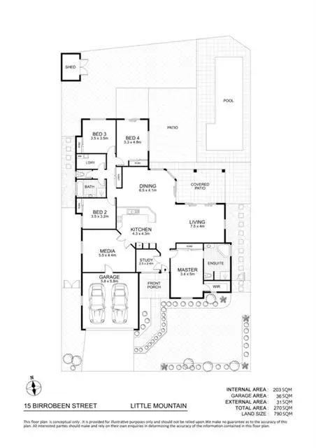 Floorplan of Homely house listing, 15 Birrobeen Street, Little Mountain QLD 4551