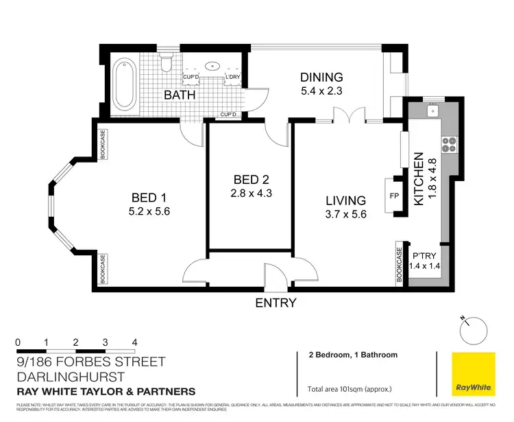 Floorplan of Homely apartment listing, 9/186 Forbes Street, Darlinghurst NSW 2010