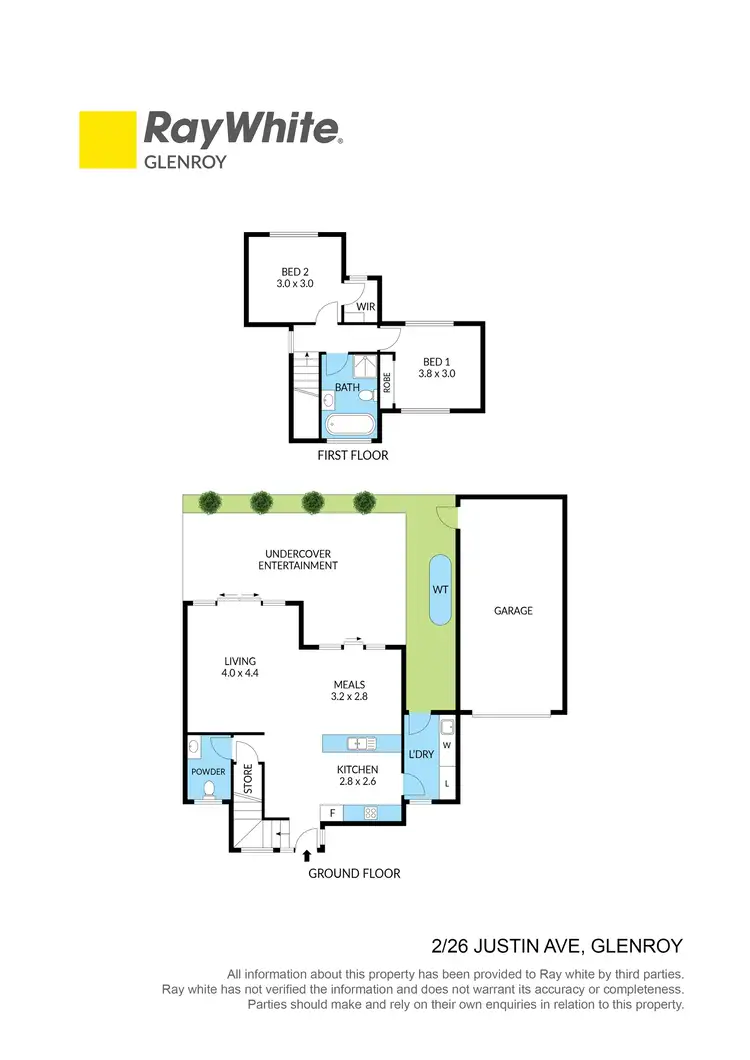Floorplan of Homely townhouse listing, 2/26 Justin Avenue, Glenroy VIC 3046