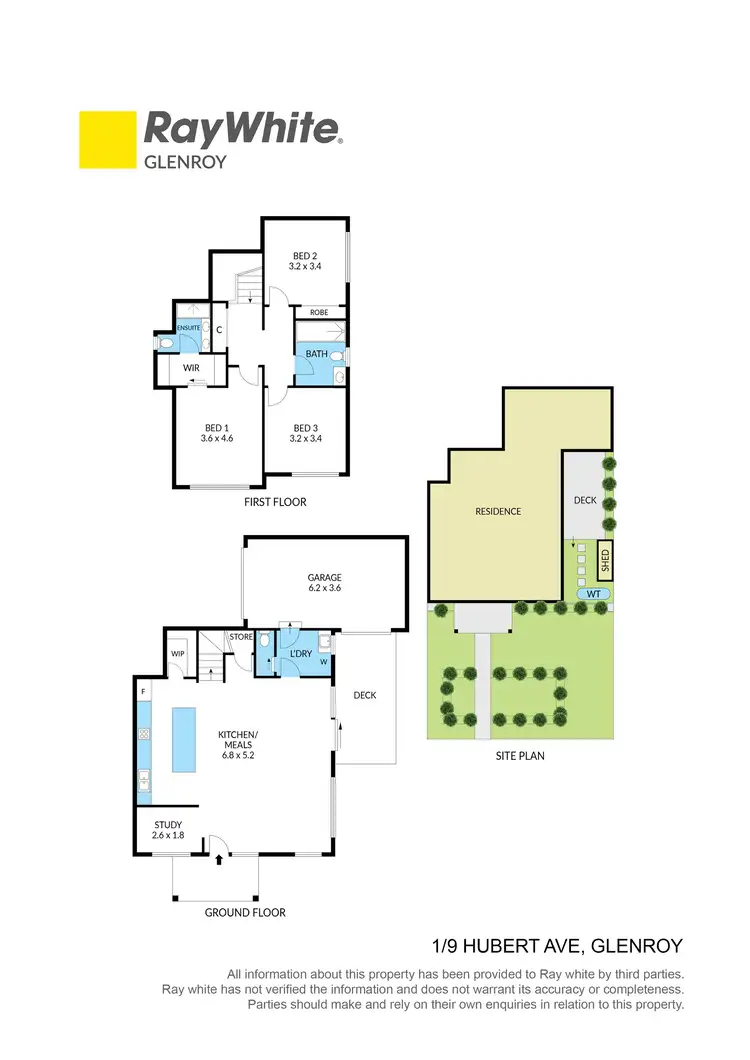 Floorplan of Homely townhouse listing, 1/9 Hubert Avenue, Glenroy VIC 3046
