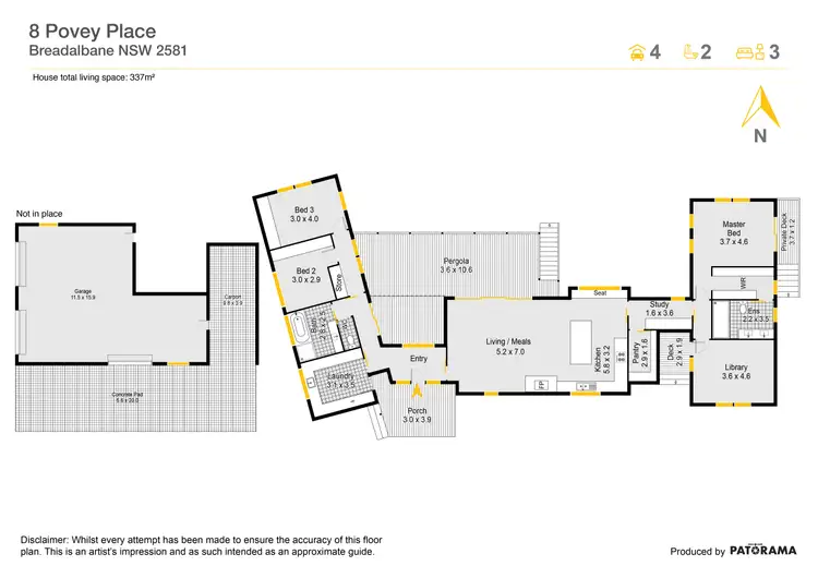 Floorplan of Homely rural property listing, 8 Povey Place, Breadalbane NSW 2581
