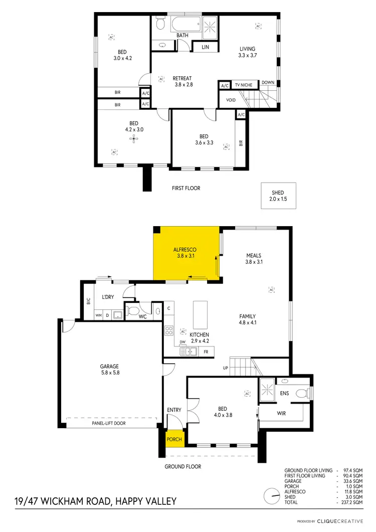 Floorplan of Homely house listing, 19/47 Wickham Road, Happy Valley SA 5159