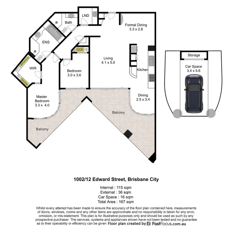Floorplan of Homely apartment listing, 1002/12 Edward Street, Brisbane City QLD 4000