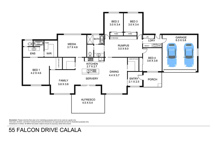 Floorplan of Homely house listing, 55 Falcon Drive, Tamworth NSW 2340