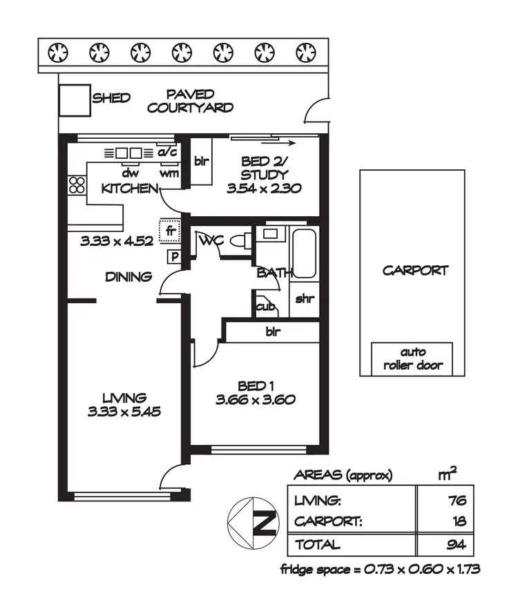 Floorplan of Homely unit listing, 2/30 Elderslie Avenue, Fitzroy SA 5082