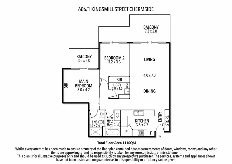 Floorplan of Homely unit listing, 606/1 Kingsmill Street, Chermside QLD 4032