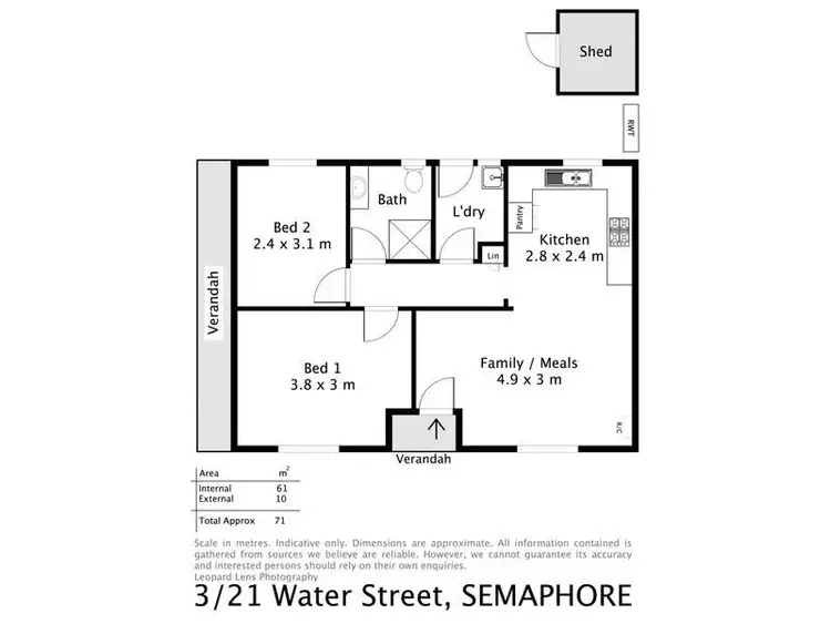 Floorplan of Homely unit listing, 3/21 Water Street, Semaphore SA 5019