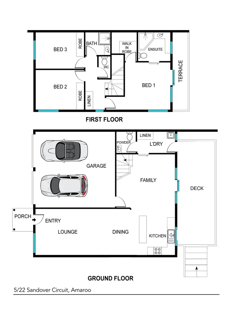 Floorplan of Homely townhouse listing, 5/22 Sandover Circuit, Amaroo ACT 2914