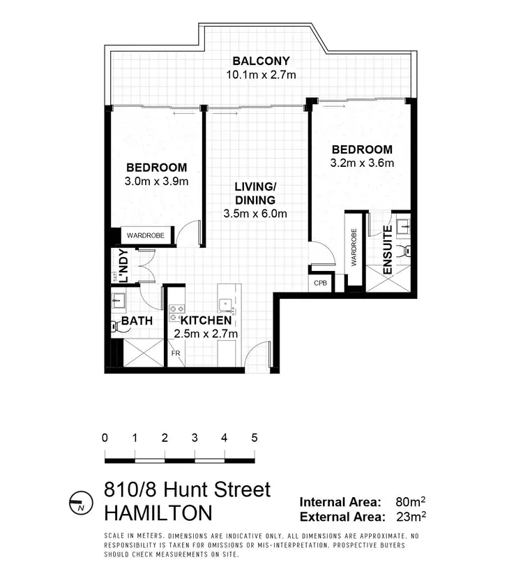 Floorplan of Homely apartment listing, 810/8 Hunt Street, Hamilton QLD 4007