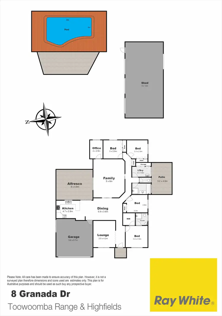 Floorplan of Homely house listing, 8 Granada Drive, Highfields QLD 4352