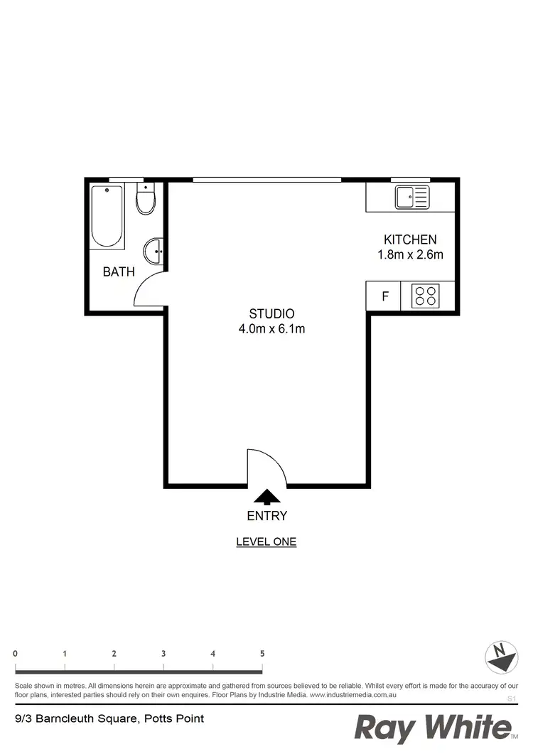 Floorplan of Homely studio listing, 9/3 Barncleuth Square, Potts Point NSW 2011