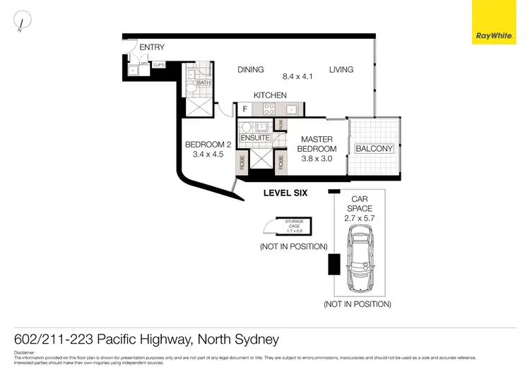 Floorplan of Homely unit listing, 602/211 Pacific Highway, North Sydney NSW 2060