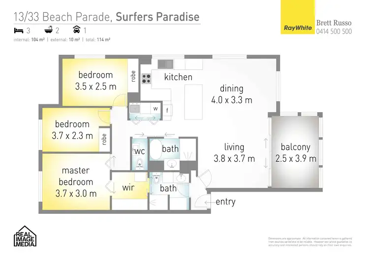 Floorplan of Homely unit listing, 13/33 Beach Parade, Surfers Paradise QLD 4217