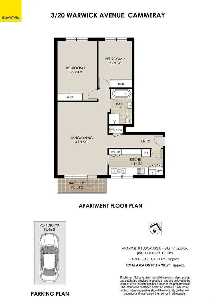 Floorplan of Homely apartment listing, 3/20 Warwick Avenue, Cammeray NSW 2062
