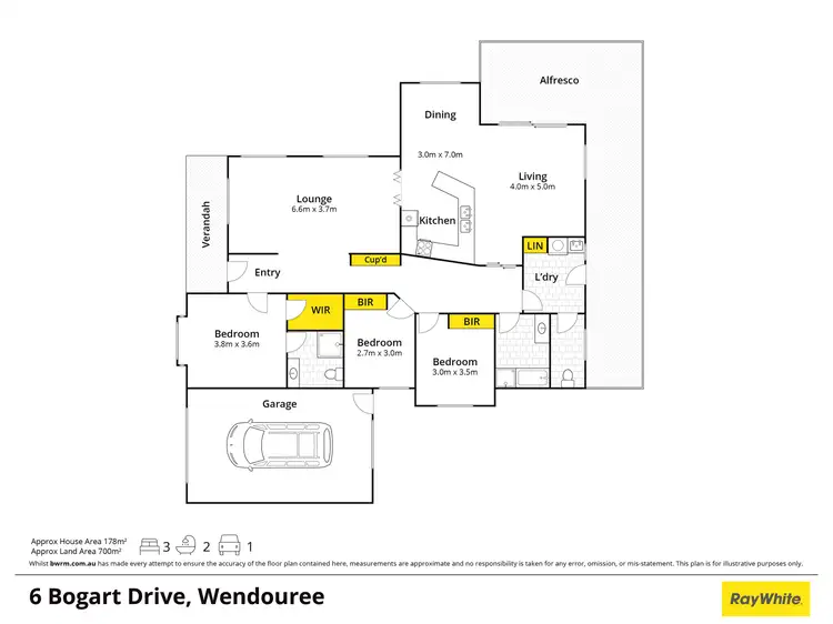 Floorplan of Homely house listing, 6 Bogart Drive, Wendouree VIC 3355