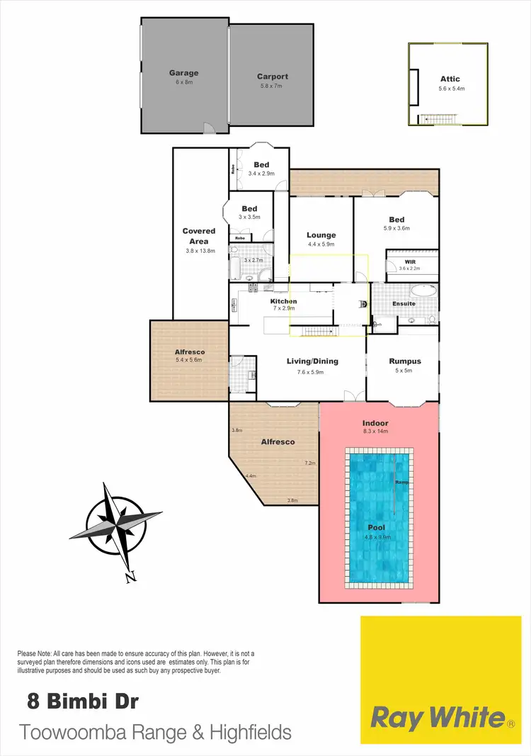 Floorplan of Homely house listing, 8 Bimbi Drive, Highfields QLD 4352