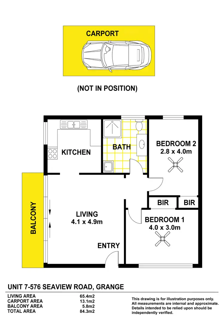 Floorplan of Homely unit listing, 7/576 Seaview Road, Grange SA 5022
