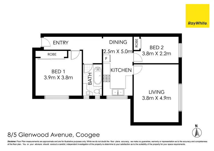 Floorplan of Homely apartment listing, 8/5 Glenwood Avenue, Coogee NSW 2034