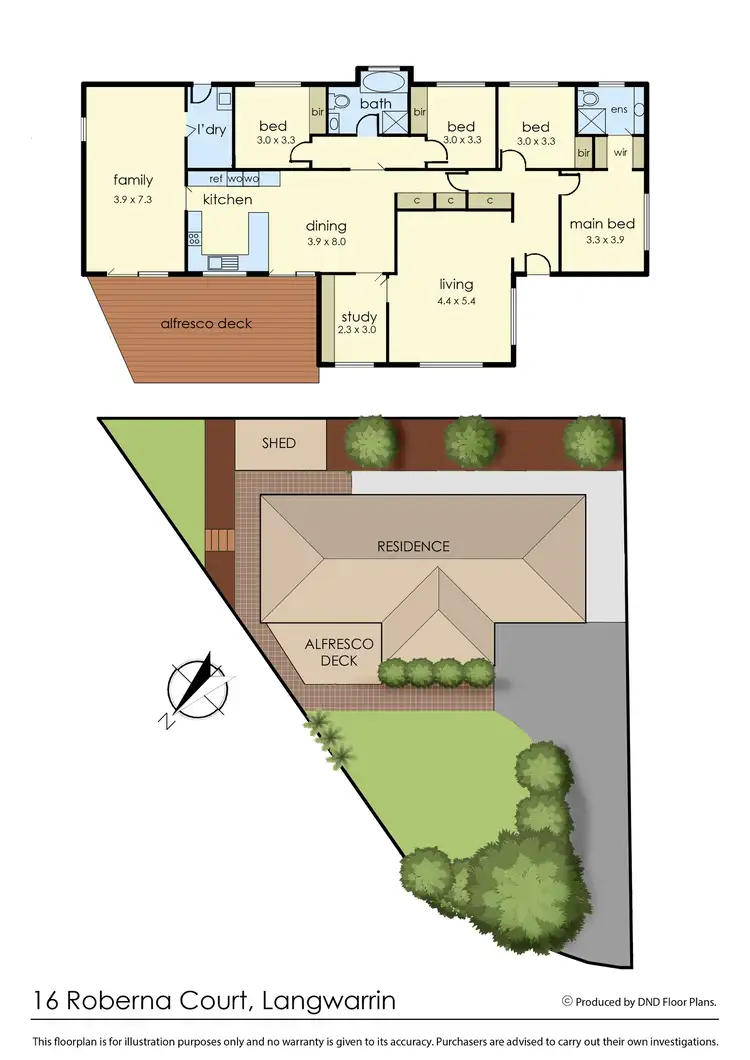 Floorplan of Homely house listing, 16 Roberna Court, Langwarrin VIC 3910