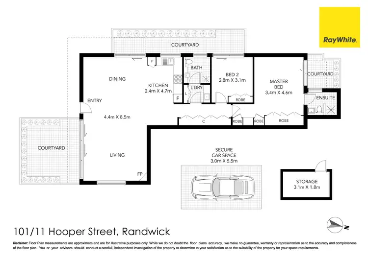 Floorplan of Homely apartment listing, 101/11 Hooper Street, Randwick NSW 2031