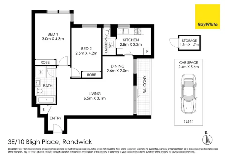 Floorplan of Homely apartment listing, 3E/10 Bligh Place, Randwick NSW 2031