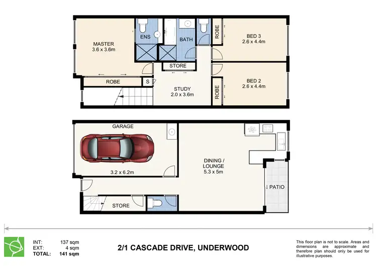 Floorplan of Homely townhouse listing, 2/1 Cascade Drive, Underwood QLD 4119
