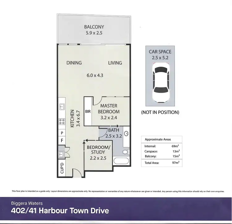 Floorplan of Homely apartment listing, 402/41 Harbour Town Drive, Biggera Waters QLD 4216