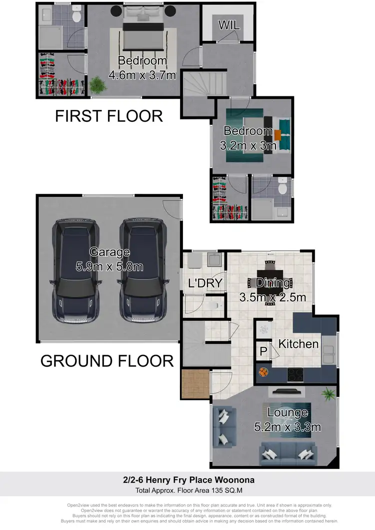 Floorplan of Homely townhouse listing, 2/2-6 Henry Fry Place, Woonona NSW 2517