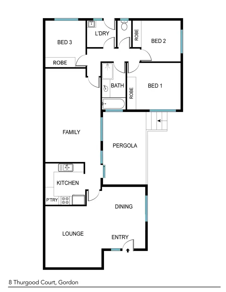 Floorplan of Homely house listing, 8 Thurgood Court, Gordon ACT 2906