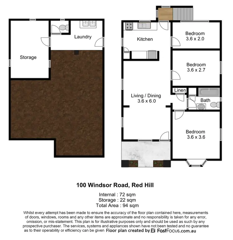 Floorplan of Homely house listing, 100 Windsor Road, Red Hill QLD 4059