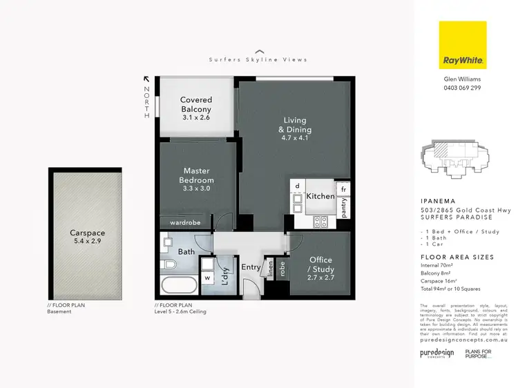 Floorplan of Homely apartment listing, 503/2865 Gold Coast Highway, Surfers Paradise QLD 4217