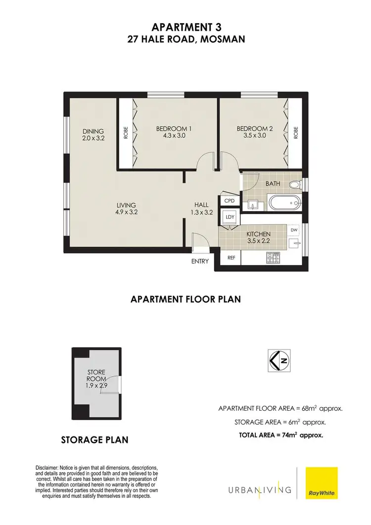 Floorplan of Homely apartment listing, 3/27 Hale Road, Mosman NSW 2088