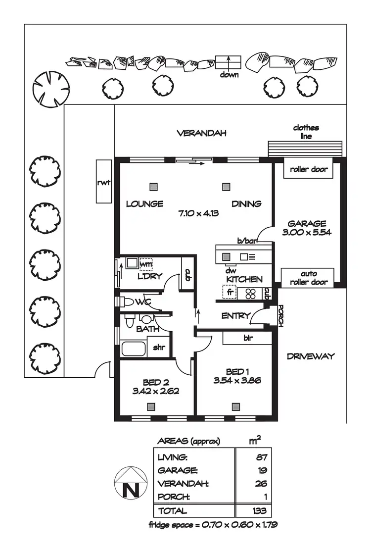 Floorplan of Homely house listing, 1/2 Olivier Terrace, Hallett Cove SA 5158