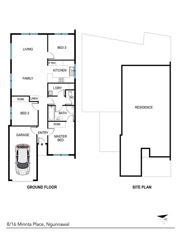 Floorplan of Homely townhouse listing, 8/16 Minnta Place, Ngunnawal ACT 2913