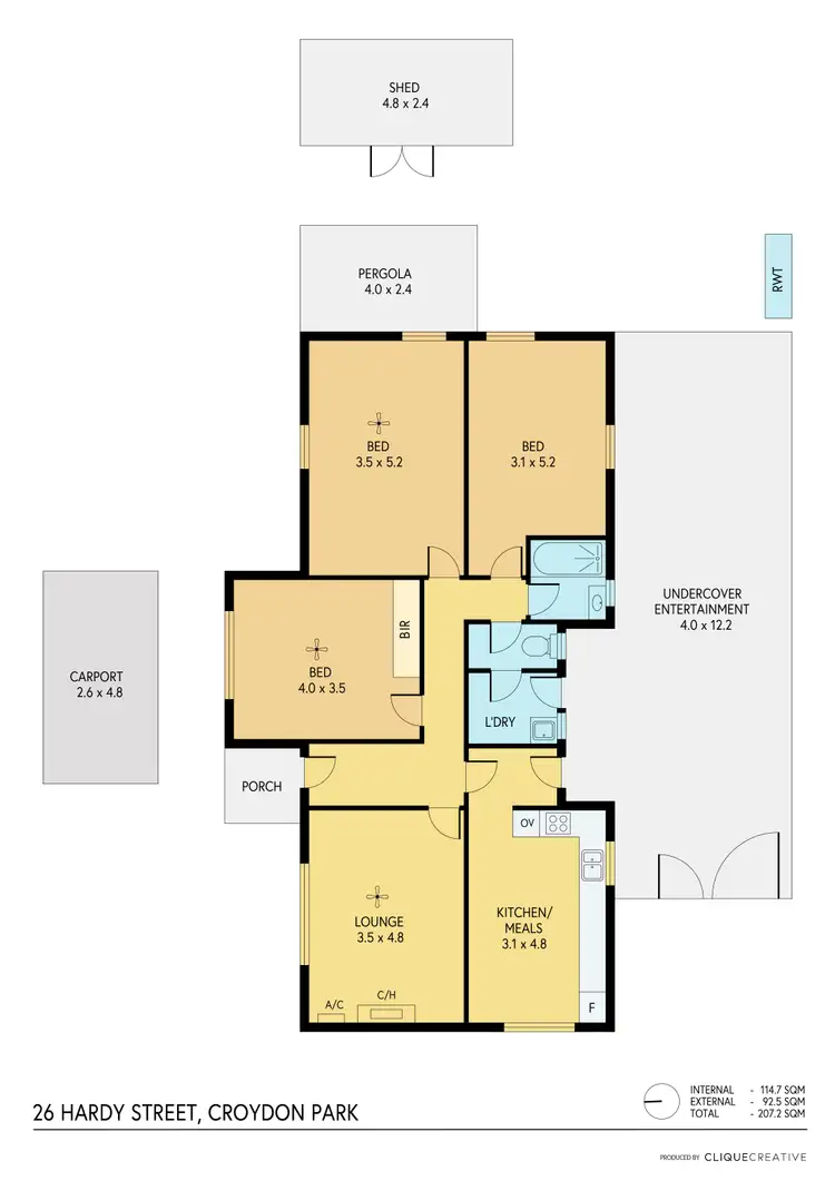 Floorplan of Homely house listing, 26 Hardy Street, Croydon Park SA 5008