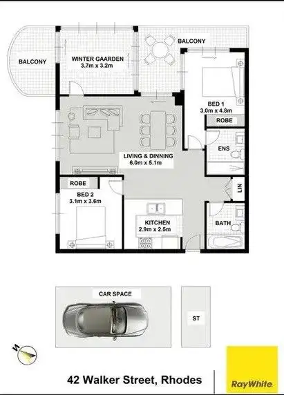 Floorplan of Homely apartment listing, 803/42 Walker Street, Rhodes NSW 2138