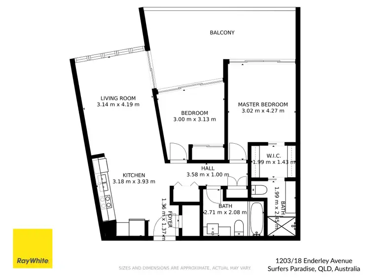 Floorplan of Homely apartment listing, 1203/18 Enderley Avenue, Surfers Paradise QLD 4217