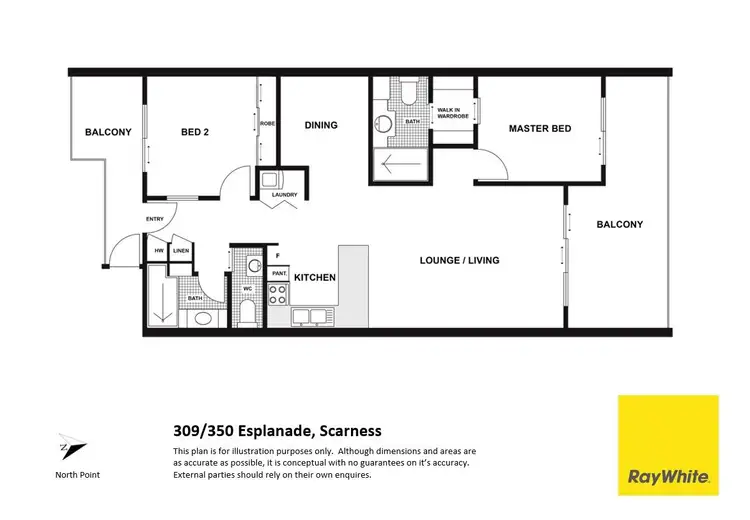 Floorplan of Homely unit listing, 309/350 Esplanade, Scarness QLD 4655