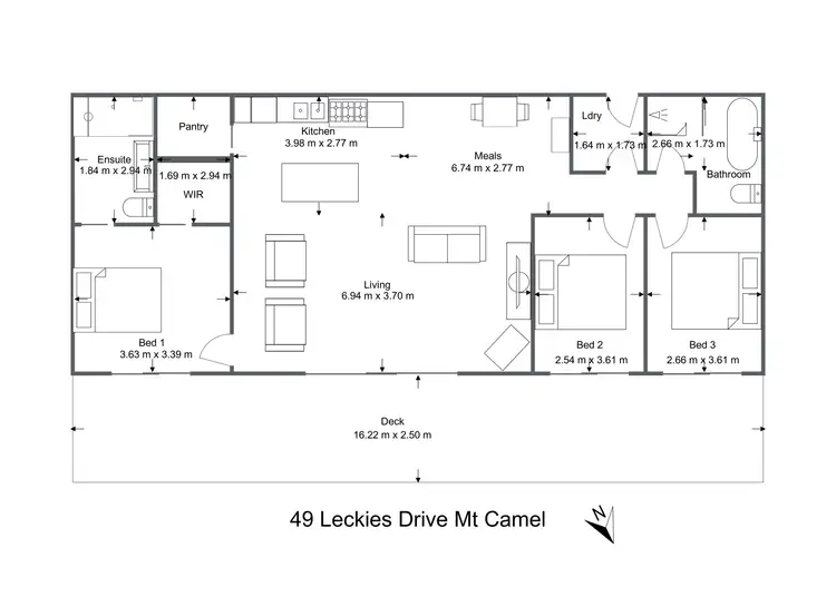 Floorplan of Homely house listing, 49 Leckies Drive, Mount Camel VIC 3523