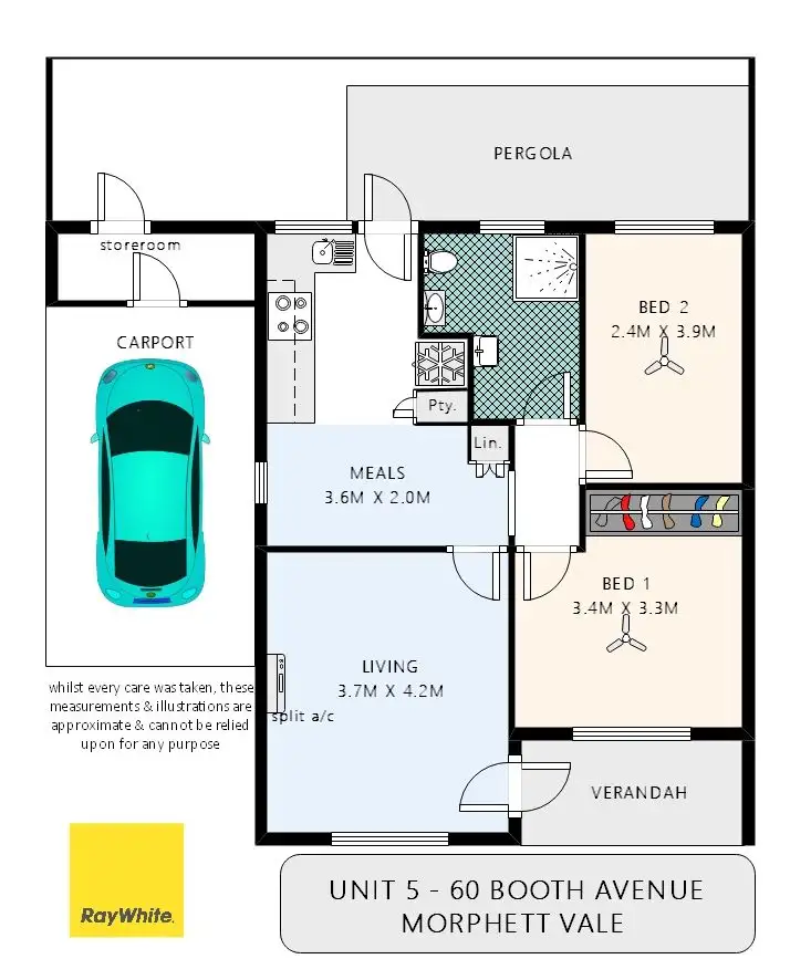 Floorplan of Homely unit listing, Unit 5, 60 Booth Avenue, Morphett Vale SA 5162