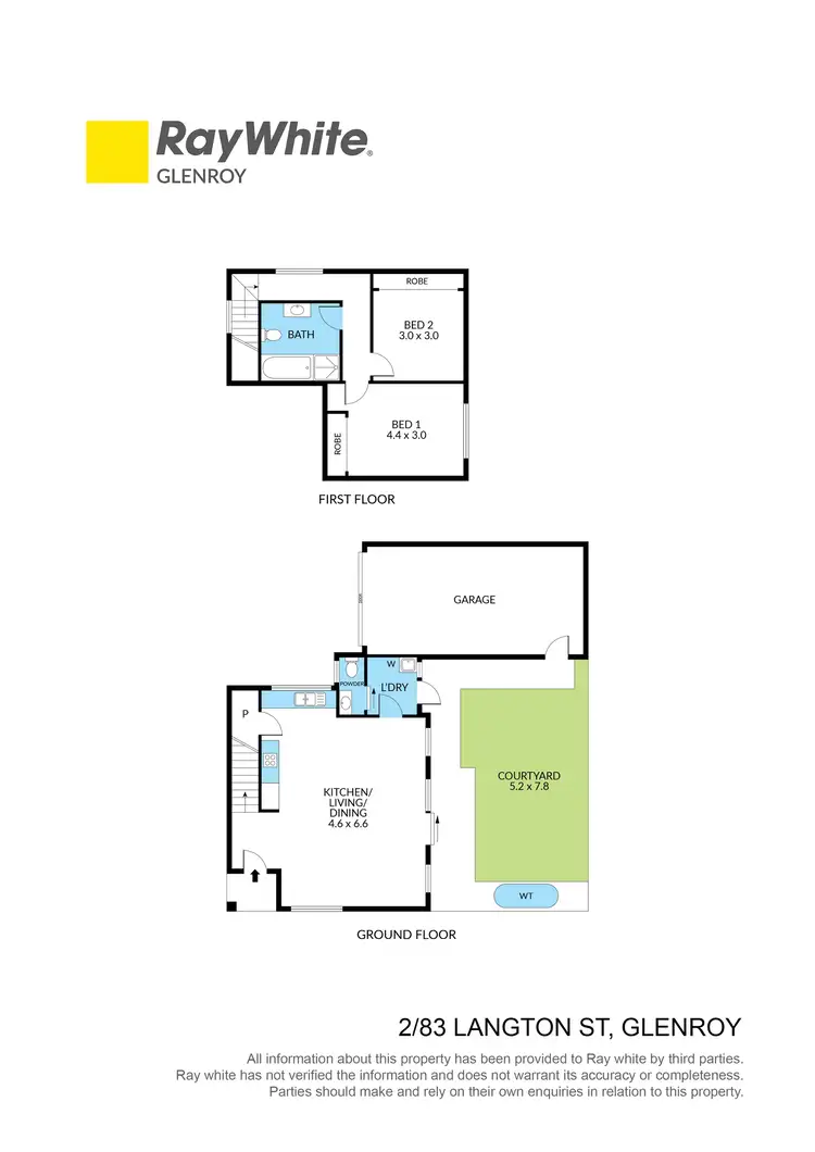Floorplan of Homely townhouse listing, 2/83 Langton Street, Glenroy VIC 3046
