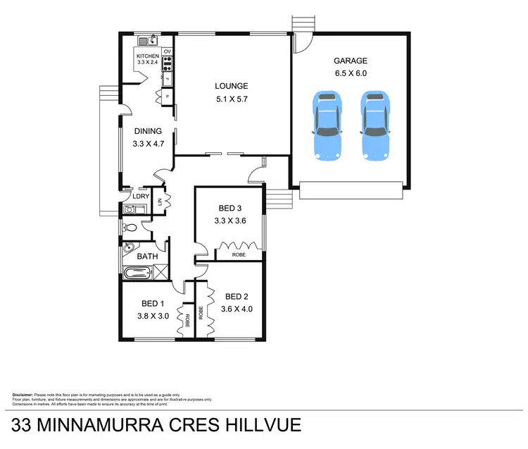 Floorplan of Homely house listing, 33 Minnamurra Crescent, Tamworth NSW 2340