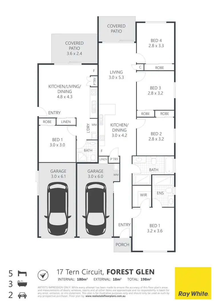 Floorplan of Homely semi-detached listing, 17 Tern Circuit, Forest Glen QLD 4556
