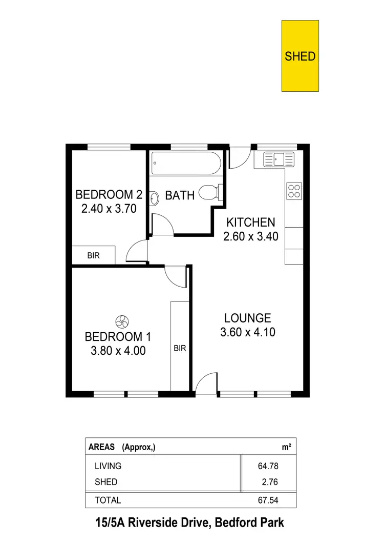 Floorplan of Homely unit listing, 15/5A Riverside Drive, Bedford Park SA 5042